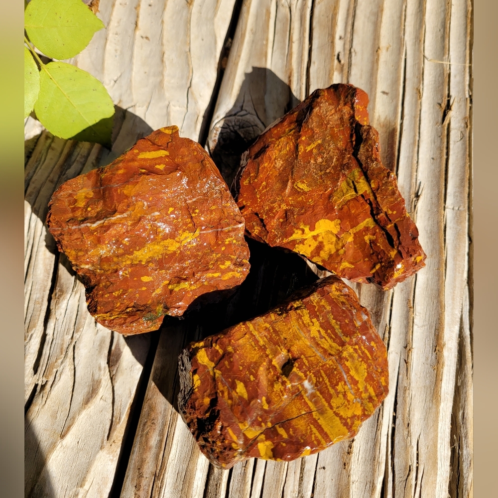 Natural Rough Jasper 3 Piece Bundle Lapidary